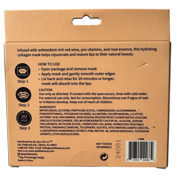 Spa Life Hydrating Collagen Lip Masks - 6 in Box - Picture 2 of 6